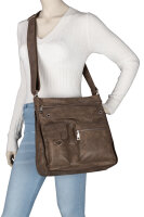 Jennifer Jones Damentasche Umhängetasche Handtasche Schultertasche GRAU