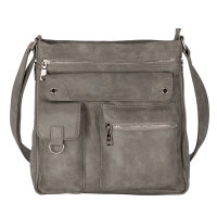 Jennifer Jones Damentasche Umhängetasche Handtasche Schultertasche GRAU
