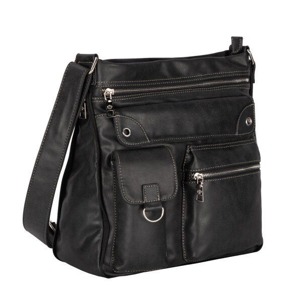 Jennifer Jones Damentasche Umhängetasche Handtasche Schultertasche SCHWARZ