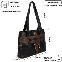 Damen Tasche Schultertasche Shopper Henkeltasche Handtasche Leder Optik