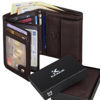 Leder Geldbörse Herren Portemonnaie RFID Hochformat Geldbeutel Echtleder
