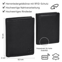 Leder Geldbörse Herren Portemonnaie RFID Hochformat Geldbeutel Echtleder