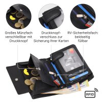 Leder Geldbörse Herren Portemonnaie RFID Hochformat Geldbeutel Echtleder
