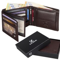 Leder Geldbörse Herren Portemonnaie RFID Querformat Geldbeutel Echtleder