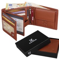 Leder Geldbörse Herren Portemonnaie RFID Querformat Geldbeutel Echtleder