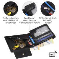 Leder Geldbörse Herren Portemonnaie RFID Querformat Geldbeutel Echtleder