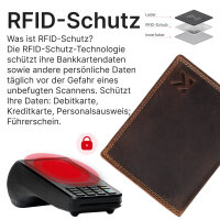 Leder Geldbörse Herren Portemonnaie RFID Hochformat Geldbeutel Büffelleder