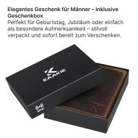 Leder Geldbörse Herren Portemonnaie RFID Hochformat Geldbeutel Büffelleder