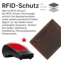 Leder Geldbörse Herren Portemonnaie RFID Querformat Geldbeutel Büffelleder
