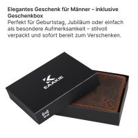 Leder Geldbörse Herren Portemonnaie RFID Querformat Geldbeutel Büffelleder