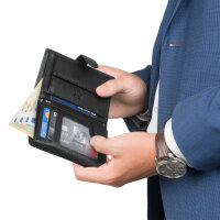Leder Geldbörse Herren Portemonnaie RFID Hochformat...