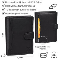 Leder Geldbörse Herren Portemonnaie RFID Hochformat Geldbeutel Echtleder