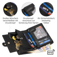Leder Geldbörse Herren Portemonnaie RFID Hochformat Geldbeutel Echtleder