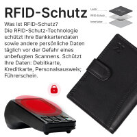 Leder Geldbörse Herren Portemonnaie RFID Hochformat Geldbeutel Echtleder
