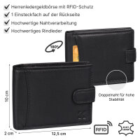 Leder Geldbörse Herren Portemonnaie RFID Querformat Geldbeutel Echtleder