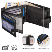 Leder Geldbörse Herren Portemonnaie RFID Querformat Geldbeutel Echtleder