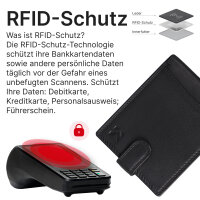 Leder Geldbörse Herren Portemonnaie RFID Querformat Geldbeutel Echtleder