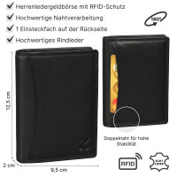 Leder Geldbörse Herren Portemonnaie RFID Hochformat Geldbeutel Echtleder
