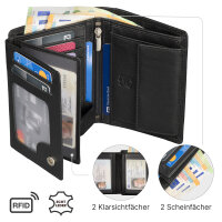 Leder Geldbörse Herren Portemonnaie RFID Hochformat Geldbeutel Echtleder