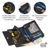 Leder Geldbörse Herren Portemonnaie RFID Hochformat Geldbeutel Echtleder