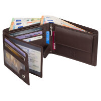 Leder Geldbörse Herren Portemonnaie RFID Querformat Geldbeutel Echtleder