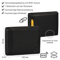 Leder Geldbörse Herren Portemonnaie RFID Querformat Geldbeutel Echtleder
