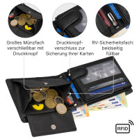 Leder Geldbörse Herren Portemonnaie RFID Querformat Geldbeutel Echtleder