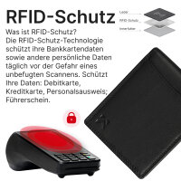 Leder Geldbörse Herren Portemonnaie RFID Querformat Geldbeutel Echtleder