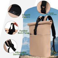 Cityrucksack RollTop Rucksack Freizeitrucksack Herren Damen Wasserabweisend