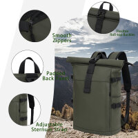 Cityrucksack RollTop Rucksack Freizeitrucksack Herren Damen Wasserabweisend