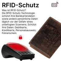 RFID Büffel Echt Leder Geldbörse Portemonnaie Herren mit geprägtem Motiv Hochformat Truck/LKW