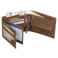 Leder Geldbörse Herren Portemonnaie RFID Querformat...