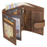 Leder Geldbörse Herren Portemonnaie RFID Hochformat...