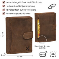 Leder Geldbörse Herren Portemonnaie RFID Hochformat Geldbeutel Echtleder Tan