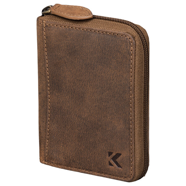 Leder Geldbörse Herren Portemonnaie RFID Hochformat Geldbeutel Echtleder Tan