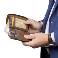 Leder Geldbörse Herren Portemonnaie RFID Hochformat...