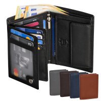 Leder Geldbörse Herren Portemonnaie RFID Hochformat...