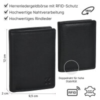 Leder Geldbörse Herren Portemonnaie RFID Hochformat Geldbeutel Echtleder
