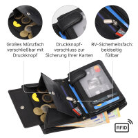 Leder Geldbörse Herren Portemonnaie RFID Hochformat Geldbeutel Echtleder