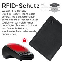 Leder Geldbörse Herren Portemonnaie RFID Hochformat Geldbeutel Echtleder