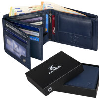 Leder Geldbörse Herren Portemonnaie RFID Querformat Geldbeutel Echtleder