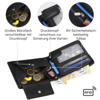 Leder Geldbörse Herren Portemonnaie RFID Querformat Geldbeutel Echtleder