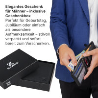 Leder Geldbörse Herren Portemonnaie RFID Querformat Geldbeutel Echtleder
